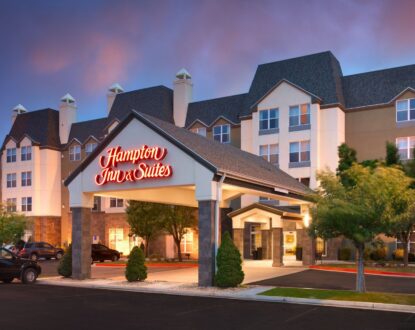 Exterior view of the Hampton Inn & Suites in Orem a project from Woodbury Corporation a Real Estate Developer Utah