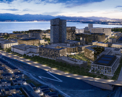 Utah City Development Vineyard Lakeview at dusk